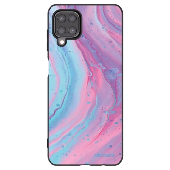 Picasee silikónový čierny obal pre Samsung Galaxy M12 M127F - Pink liquid