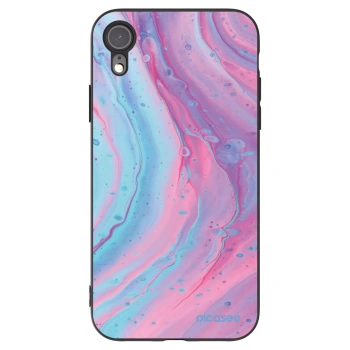 Picasee silikónový čierny obal pre Apple iPhone XR - Pink liquid