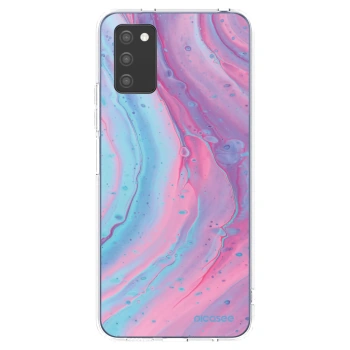Picasee silikónový prehľadný obal pre Samsung Galaxy A02s A025G - Pink liquid