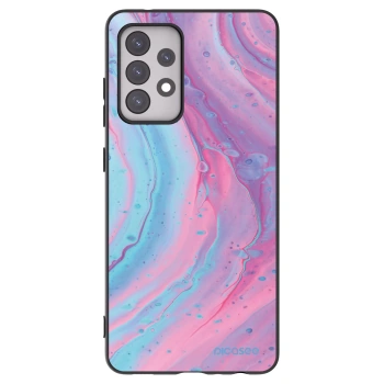 Picasee silikónový čierny obal pre Samsung Galaxy A52s 5G A528B - Pink liquid