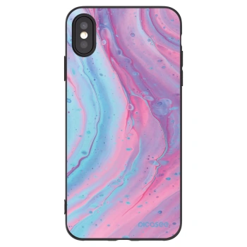 Picasee silikónový čierny obal pre Apple iPhone XS Max - Pink liquid