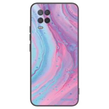 Picasee silikónový čierny obal pre Realme 8 5G - Pink liquid