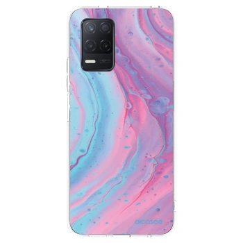 Picasee silikónový prehľadný obal pre Realme 8 5G - Pink liquid