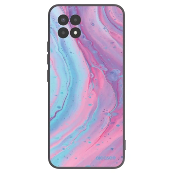 Picasee silikónový čierny obal pre Realme 8i - Pink liquid