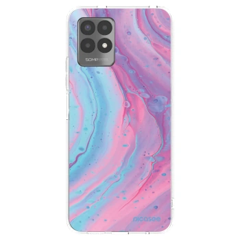 Picasee silikónový prehľadný obal pre Realme 8i - Pink liquid