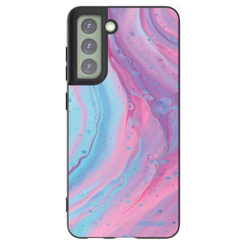 Picasee silikónový čierny obal pre Samsung Galaxy S21 FE 5G - Pink liquid