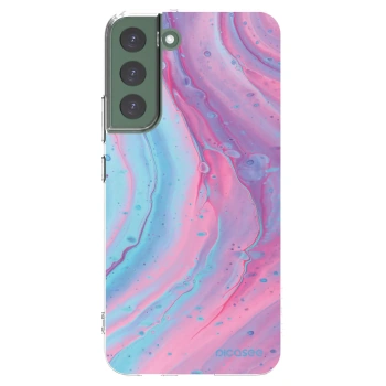 Picasee silikónový prehľadný obal pre Samsung Galaxy S22+ 5G - Pink liquid