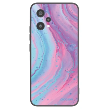 Picasee silikónový čierny obal pre Realme 9 Pro 5G - Pink liquid