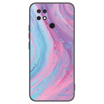 Picasee silikónový čierny obal pre Xiaomi Redmi 10C - Pink liquid
