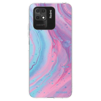 Picasee silikónový prehľadný obal pre Xiaomi Redmi 10C - Pink liquid