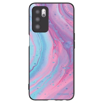 Picasee silikónový čierny obal pre OPPO A16s - Pink liquid