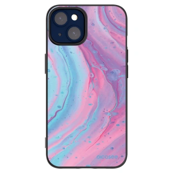 Picasee silikónový čierny obal pre Apple iPhone 14 - Pink liquid