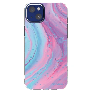 Picasee silikónový prehľadný obal pre Apple iPhone 14 Plus - Pink liquid