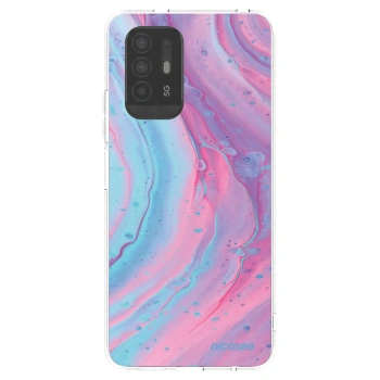 Picasee silikónový prehľadný obal pre OPPO A94 5G - Pink liquid