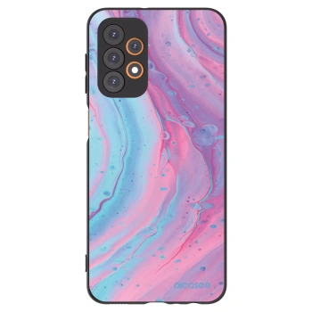 Picasee silikónový čierny obal pre Samsung Galaxy A23 A235F 4G - Pink liquid