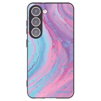 Picasee silikónový čierny obal pre Samsung Galaxy S23 5G - Pink liquid