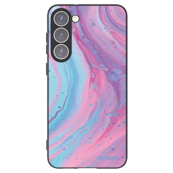 Picasee silikónový čierny obal pre Samsung Galaxy S23+ 5G - Pink liquid