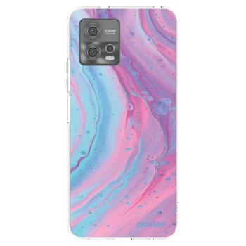 Picasee silikónový prehľadný obal pre Motorola Moto G72 - Pink liquid