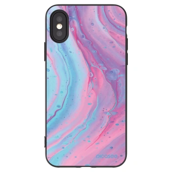 Picasee silikónový čierny obal pre Apple iPhone X/XS - Pink liquid