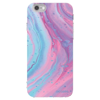 Picasee silikónový prehľadný obal pre Apple iPhone 6/6S - Pink liquid