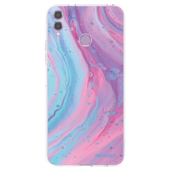 Picasee silikónový prehľadný obal pre Honor 8X - Pink liquid