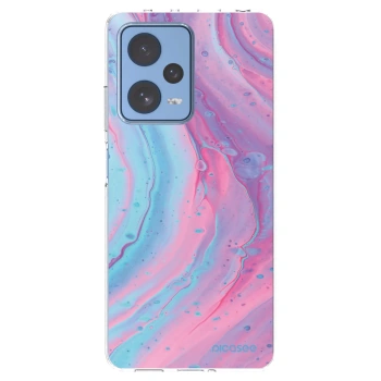 Picasee silikónový prehľadný obal pre Xiaomi Redmi Note 12 Pro 5G - Pink liquid