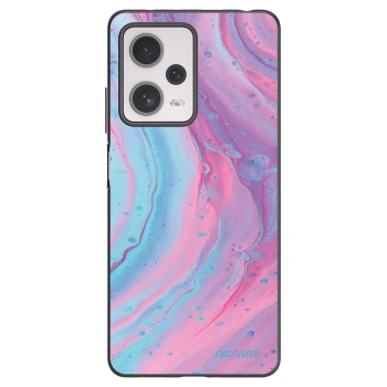 Picasee silikónový čierny obal pre Xiaomi Redmi Note 12 Pro+ 5G - Pink liquid