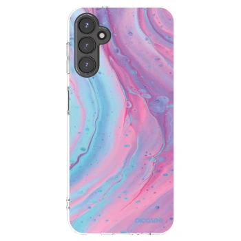 Picasee silikónový prehľadný obal pre Samsung Galaxy A14 4G A145R - Pink liquid