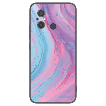 Picasee silikónový čierny obal pre Xiaomi Redmi 12C - Pink liquid