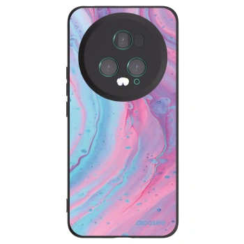 Picasee silikónový čierny obal pre Honor Magic5 Pro - Pink liquid