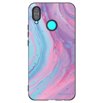 Picasee silikónový čierny obal pre Huawei Nova 3 - Pink liquid
