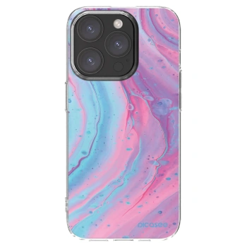 Picasee silikónový prehľadný obal pre Apple iPhone 15 Pro - Pink liquid
