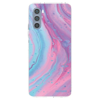 Picasee silikónový prehľadný obal pre Motorola Moto G62 - Pink liquid