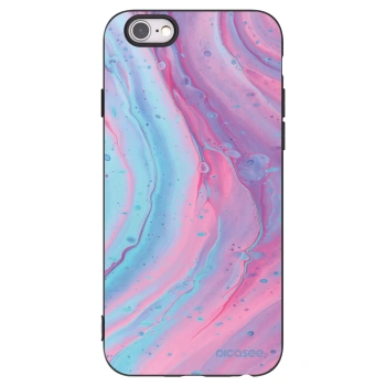 Picasee silikónový čierny obal pre Apple iPhone 6/6S - Pink liquid