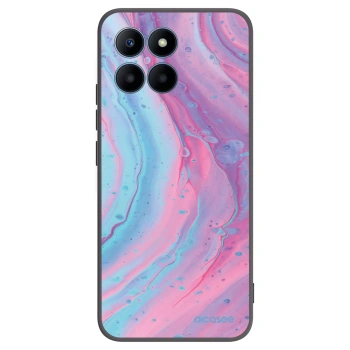Picasee silikónový čierny obal pre Honor 70 Lite - Pink liquid