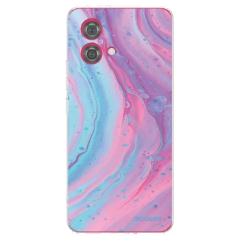 Picasee silikónový prehľadný obal pre Motorola Moto G84 5G - Pink liquid