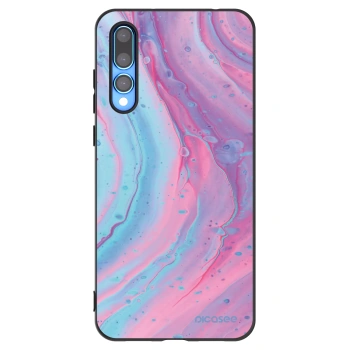 Picasee silikónový čierny obal pre Huawei P20 Pro - Pink liquid