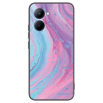 Picasee silikónový čierny obal pre Realme C33 (2023) - Pink liquid