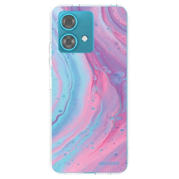 Picasee silikónový prehľadný obal pre Motorola Edge 40 Neo - Pink liquid