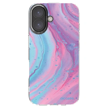 Picasee silikónový prehľadný obal pre Apple iPhone 16 - Pink liquid