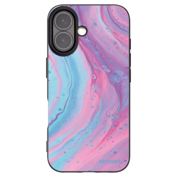 Picasee silikónový čierny obal pre Apple iPhone 16 - Pink liquid
