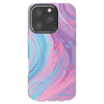 Picasee silikónový prehľadný obal pre Apple iPhone 16 Pro - Pink liquid