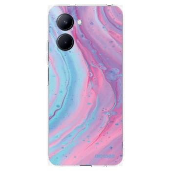 Picasee silikónový prehľadný obal pre Realme C33 (2023) - Pink liquid