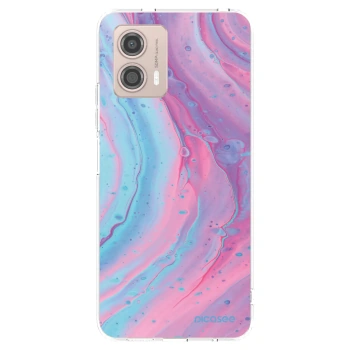 Picasee silikónový prehľadný obal pre Motorola Moto G53 5G - Pink liquid