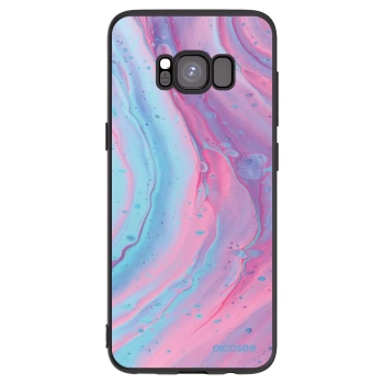 Picasee silikónový čierny obal pre Samsung Galaxy S8 G950F - Pink liquid