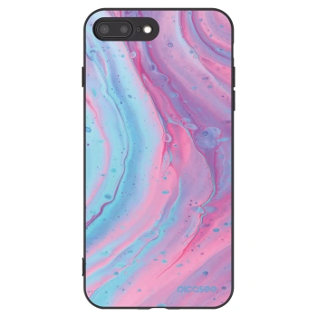 Picasee silikónový čierny obal pre Apple iPhone 7 Plus - Pink liquid