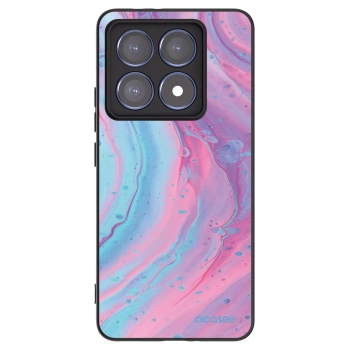 Picasee silikónový čierny obal pre Xiaomi 14T Pro - Pink liquid