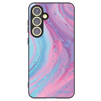 Picasee silikónový čierny obal pre Samsung Galaxy S24 FE S721B - Pink liquid