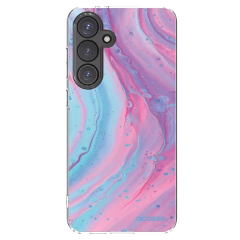 Picasee silikónový prehľadný obal pre Samsung Galaxy S24 FE S721B - Pink liquid