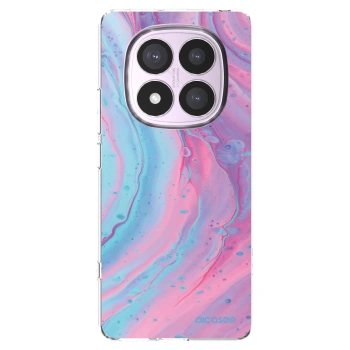 Picasee silikónový prehľadný obal pre Xiaomi Redmi Note 14 Pro 5G - Pink liquid